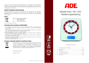 Manual de uso ADE KE 1250 Vicky Báscula de cocina