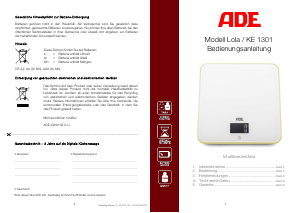 Instrukcja ADE KE 1301 Lola Waga kuchenna