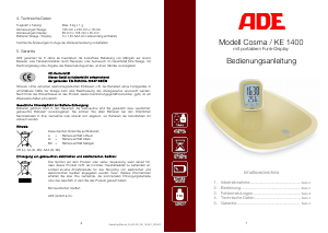 Manual ADE KE 1400 Cosma Kitchen Scale