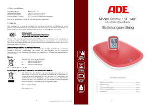 Manual de uso ADE KE 1401 Cosma Báscula de cocina
