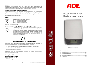 Manual de uso ADE KE 1502 Mila Báscula de cocina