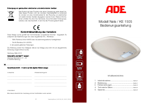 Manual de uso ADE KE 1505 Nele Báscula de cocina
