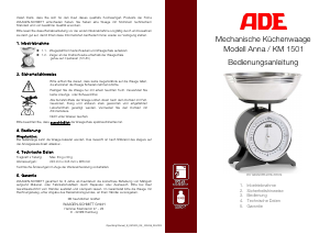 Mode d’emploi ADE KM 1501 Anna Balance de cuisine