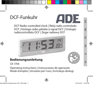 Manual de uso ADE CK 1704 Radiodespertador