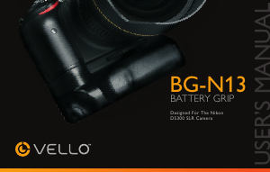 Manual Vello BG-N13 Battery Grip