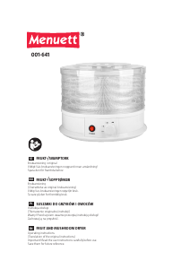 Manual Menuett 001-641 Food Dehydrator