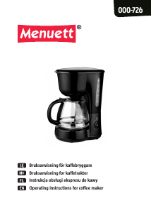 Bruksanvisning Menuett 000-726 Kaffemaskin