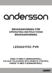 Handleiding Andersson LED4241FDC PVR LED televisie