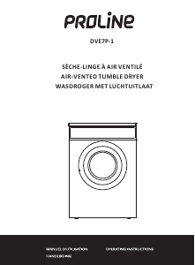 Mode d’emploi Proline DVE7P-1 Sèche-linge