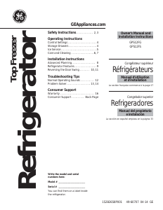 Manual GE GPS12FGHWW Fridge-Freezer