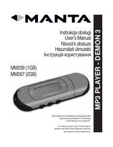 Manuál Manta MM267 Přehrávač MP3