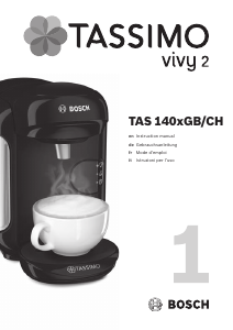 Manuale Bosch TAS1401GB Tassimo Vivy 2 Macchina da caffè