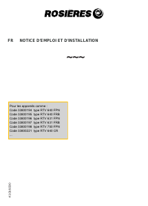 Mode d’emploi Rosières RTV 640 FPN Table de cuisson