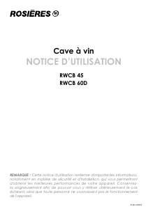 Mode d’emploi Rosières RWCB 60D Cave à vin