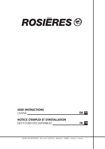 Mode d’emploi Rosières RFAZ 82RDIN Four