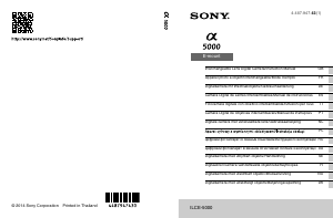 Käyttöohje Sony Alpha ILCE-5000Y Digitaalikamera