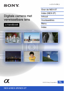 Handleiding Sony Alpha NEX-5TY Digitale camera