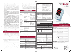 Manual Rossmax SB100 Pulse Oximeter