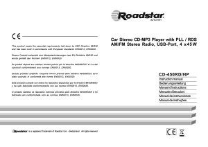 Manual de uso Roadstar CD-450RD/HP Radio para coche