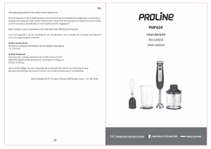 Mode d’emploi Proline PMP600 Mixeur plongeant