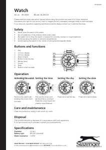 Bruksanvisning Slazenger SLZ501A Armbandsur