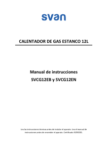 Manual de uso Svan SVCG12EN Caldera de gas