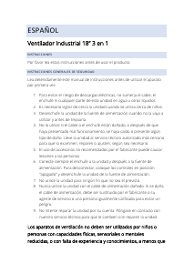 Manual de uso Svan SVVE18IN Ventilador