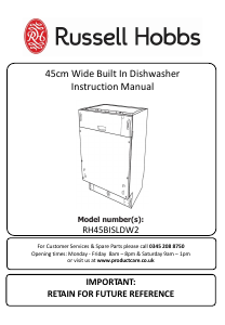 Manual Russell Hobbs RH45BISLDW2 Dishwasher