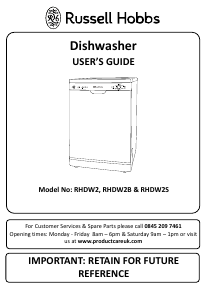 Manual Russell Hobbs RHDW2 Dishwasher