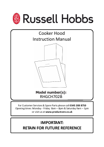 Manual Russell Hobbs RHGCH702B Cooker Hood