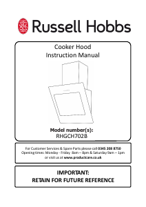 Bruksanvisning Russell Hobbs RHGCH702B Köksfläkt