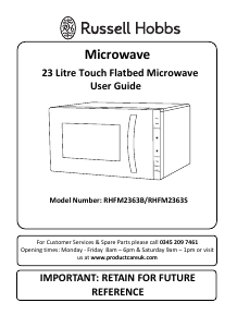 Manual Russell Hobbs RHFM2363S Microwave