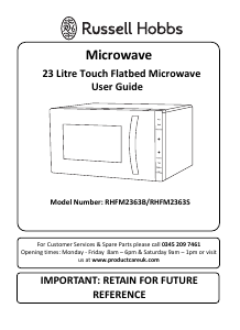 Manual Russell Hobbs RHFM2363B Microwave