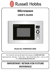 Manual Russell Hobbs RHBM2003MB Microwave