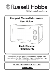 Manual Russell Hobbs RHRETMM705B Microwave