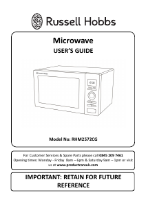 Manual Russell Hobbs RHM2572CG Microwave