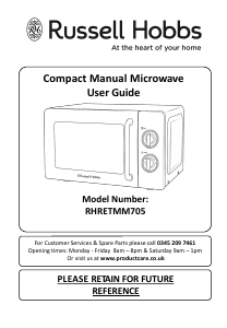 Manual Russell Hobbs RHRETMM705R Microwave