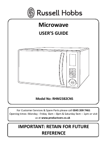 Manual Russell Hobbs RHM2382CNS Microwave