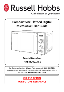 Manual Russell Hobbs RHFM2001B Microwave