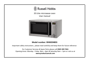 Manual Russell Hobbs RHM2048SS Microwave