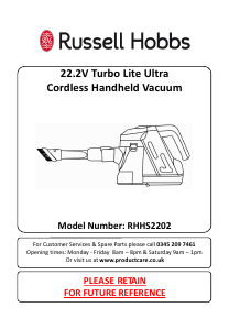 Manual Russell Hobbs RHHS2202 Turbo Lite Ultra Vacuum Cleaner