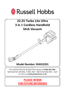 Manual Russell Hobbs RHHS2201 Turbo Lite Ultra Vacuum Cleaner