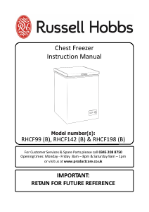 Handleiding Russell Hobbs RHCF198B Vriezer