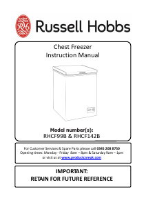 Manual Russell Hobbs RHCF99B Freezer