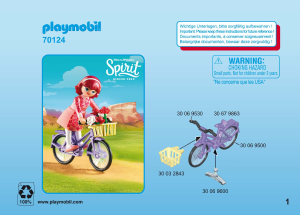 Mode d’emploi Playmobil set 70124 Spirit Maricela et bicyclette