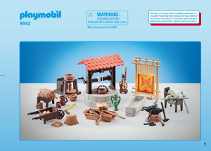 Manual Playmobil set 9842 Knights Acessórios da Vila Medieval