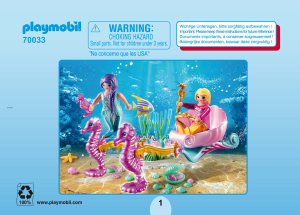 Manuale Playmobil set 70033 Fairy World Starter Pack Carrozza delle Sirene