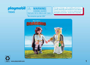 Manual Playmobil set 70045 Dragons Astrid e Hiccup