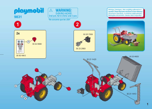 Handleiding Playmobil set 9831 Farm Landbouwmaaier met groenten