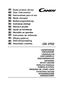 Manual Candy CDI 3T52 Máquina de lavar louça